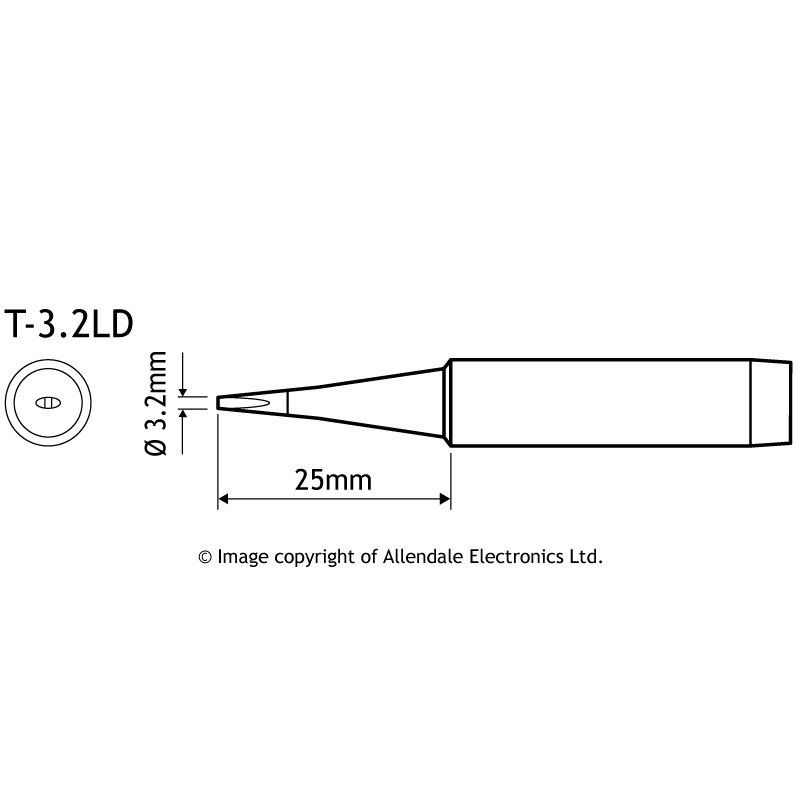 Aoyue T-3.2LD Chisel Type Soldering Iron Tip
