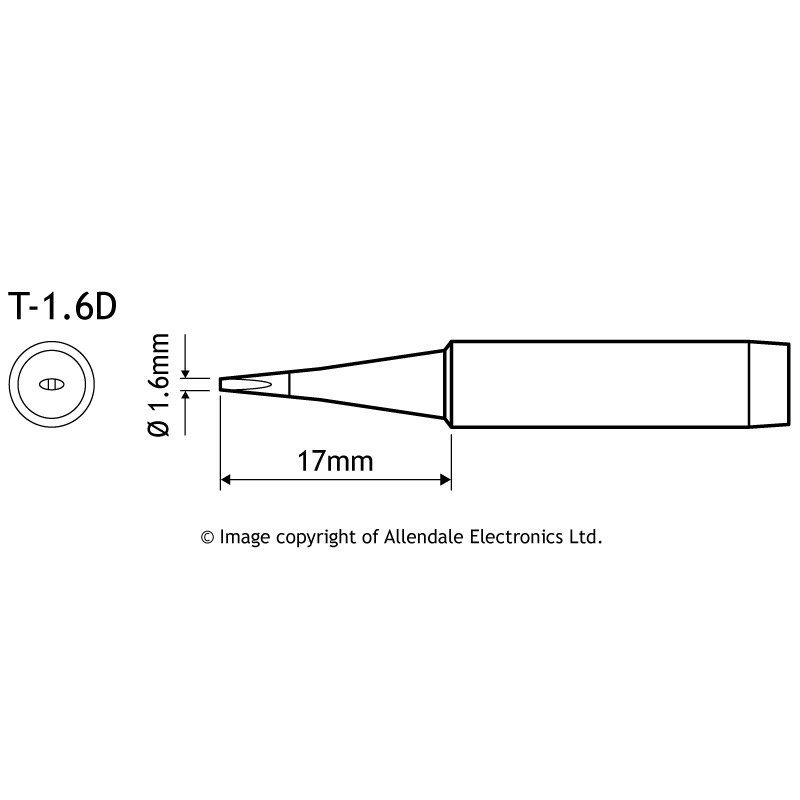 Aoyue T-1.6D Chisel Type Soldering Iron Tip