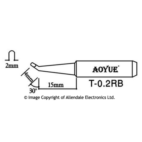 Aoyue T-0.2RB Sharp Bent Type Soldering Iron Tip