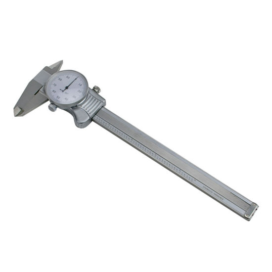 6" Machine-Dro Dial Caliper Imperial with White Face.